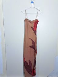 Lilyful Brown Floral Print Maxi Dress