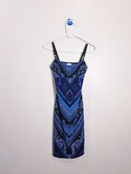 Westside Blue Paisley Print Slip Dress