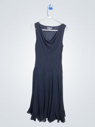Robe sans manches à col rond noir Liz Claiborne