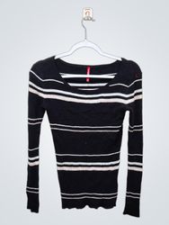 UNIONBAY Women's Striped Ribbed Long Sleeve Top
