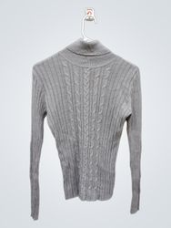 Pull à col roulé en maille câblée grise New York &..