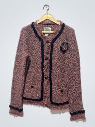 Cardigã de Tweed CURIO para Mulheres com Acabament..