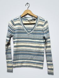 Suéter Listrado V-Neck Villager da Liz Claiborne C..