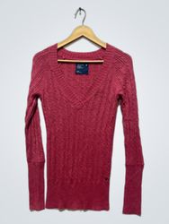 American Eagle Outfitters V-Neck Cable Knit Sweate..