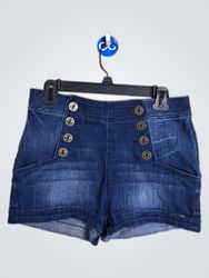 Shorts de Jeans de Cintura Alta com Botão da Expre..