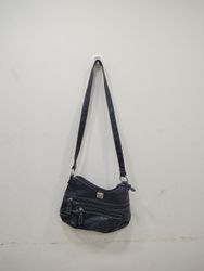 Sac à bandoulière en cuir noir Stone Mountain