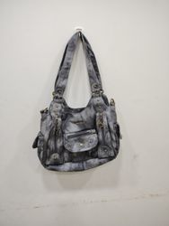Angel Barcelo Grey Tie-Dye Shoulder Bag