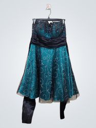 Vestido Sem Alças Teal e Preto da Blondie por Stac..