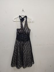 Philip de Caprio Black Lace Halter Dress