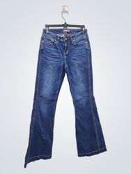 RANK 45 Calças Jeans Flare Azuis Femininas