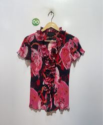 INVESTMENTS Women's Floral Ruffle Blouse