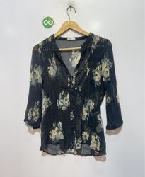 Joie Floral Print V-Neck Blouse