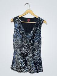212 Collection Sleeveless Ruffle V-Neck Top