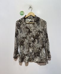 Dressbarn Printed Long-Sleeve Blouse