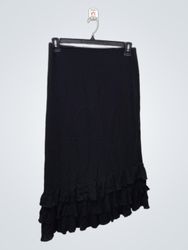Aeropostale Black Ruffled Midi Skirt