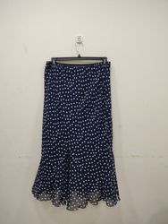 Chadwick's Collection Navy Blue Polka Dot Skirt