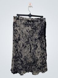 Kenzie 100% Silk Floral Print Midi Skirt