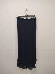 Simply Silk Black Maxi Skirt with Ruffle Hem
