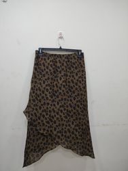 Leopard Print Asymmetrical Hem Skirt