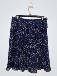 Karin Stevens Navy Blue Polka Dot Skirt