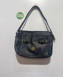 Tommy Hilfiger Black Leather Shoulder Bag