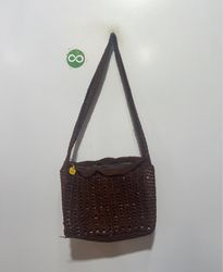 Brown Crochet Shoulder Bag