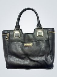 BCBGMAXAZRIA Black Faux Leather Tote Bag