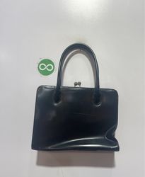 Black Handbag with Clasp Closure