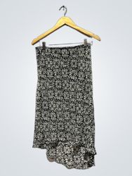 A. BYER Women's Black and White Floral Print Skirt