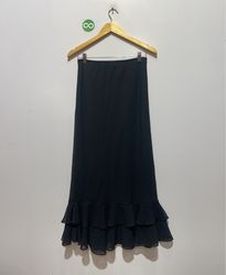 MSK Black Ruffled Maxi Skirt