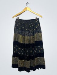 Tiered Maxi Skirt with Paisley Pattern
