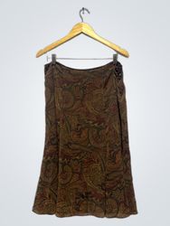Chaps Paisley Print Midi Skirt