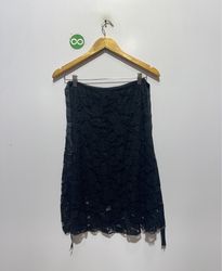 Eddie's Secret Black Lace Slip Skirt Size M