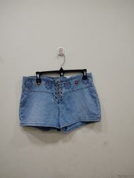 Joe Boxer Women's Light Wash Denim Lace-Up Shorts ..