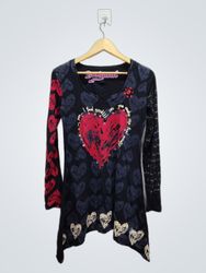 Desigual Long-Sleeve Heart Graphic Tunic