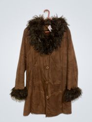 Brown Fur-Trimmed Coat