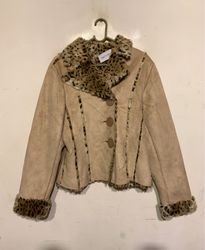 Tan Fur-Trimmed Jacket