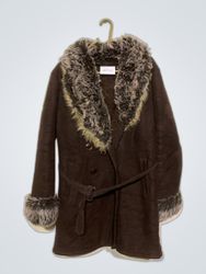 Brown Fur-Trimmed Coat