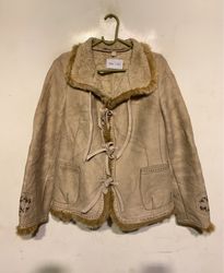 Tan Fur-Trimmed Jacket