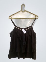 Débardeur noir à volants