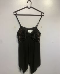 LUCE AS-NT-158 Black Spaghetti Strap Top