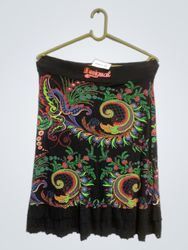 Desigual Women's Black Floral Print Midi Skirt