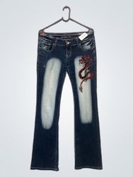 Crazy Age Women's Jeans with Dragon Embellishment