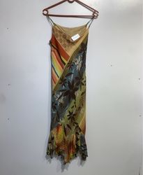 Asymmetrical Print Slip Dress
