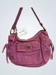 Pink Shoulder Bag with Front Pocket