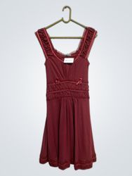 Guess by Marciano Red Lace Trim Dress