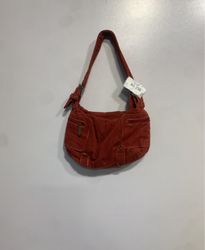 Red Corduroy Shoulder Bag