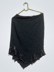 Eghos Made in Italy Black Skirt with Ruffled Hem