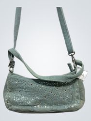 Light Blue Shoulder Bag with Sequins