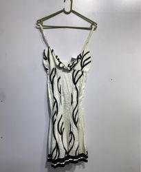 White and Black Patterned Dress